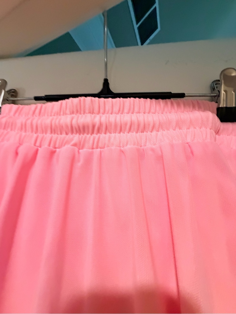 Light Pink Pleated Mesh Drawstring Mini Skirt - Picture 5 of 8